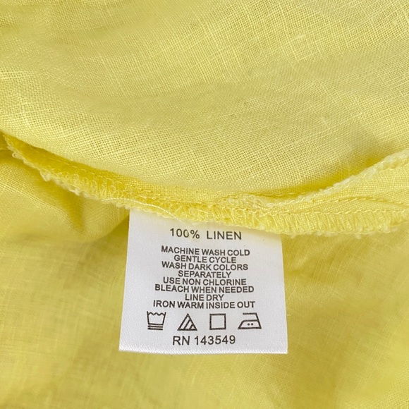 Symple NYC 100% linen button down yellow petite small - Picture 3 of 5
